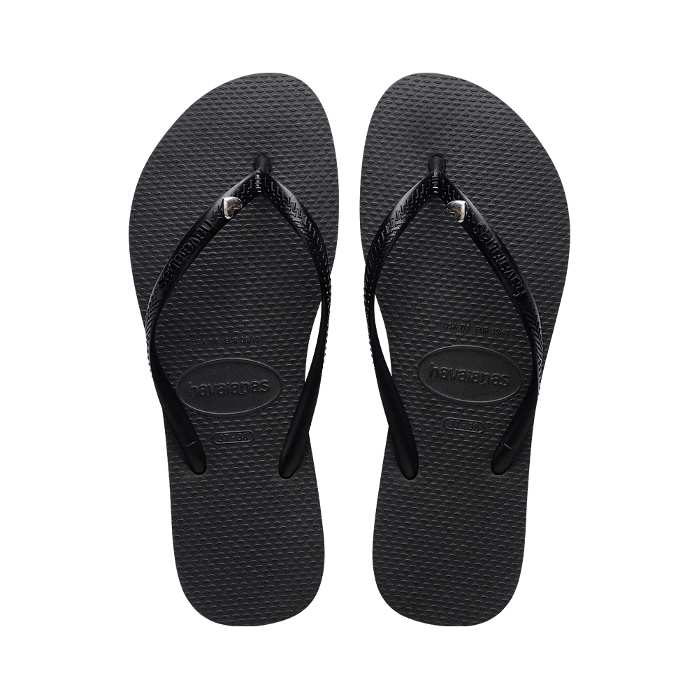 P450 OFF Havaianas Slim Heart Metal Flip Flops