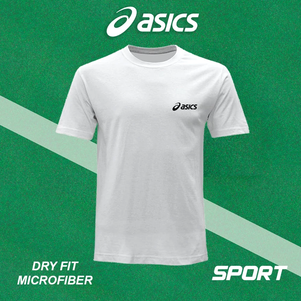 ASICS New Microfiber T Shirt Tshirt Tee Sportswear Round Microfiber Dry Baju Unisex Men Women