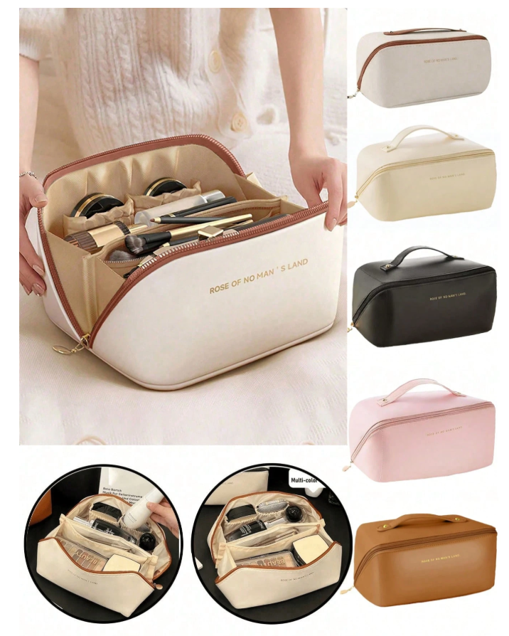 20% OFF Multifunctional Travel Organizer Bag, PU Leather Waterproof Cosmetic Bag, Large Capacity Double Layer Makeup Bag, Cosmetic Organizer Bag, Toiletry Bag, Travel & Home Makeup Bag, Makeup Organizer Bag,