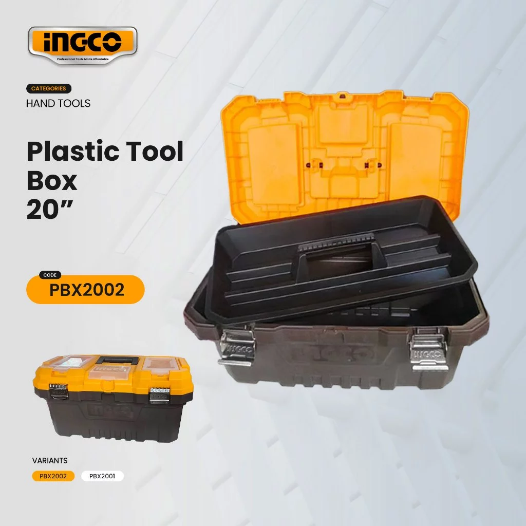 29% OFF Ingco 20" Plastic Tool Box Organizer with Tray 20kg capacity PP Material PBX2001 / PBX2002 IHT