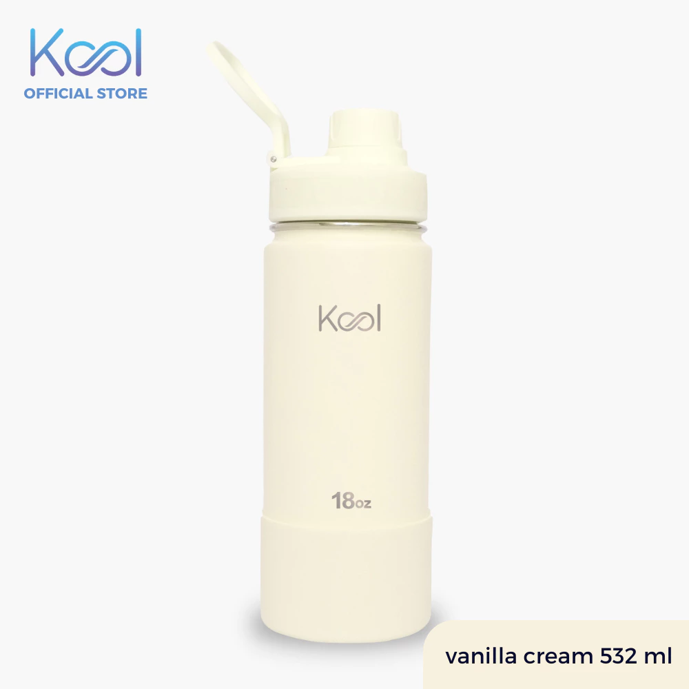 42% OFF Kool Insulated Stainless Steel Water Bottle With Silicone Boot - Vanilla Cream - 18oz/532ml