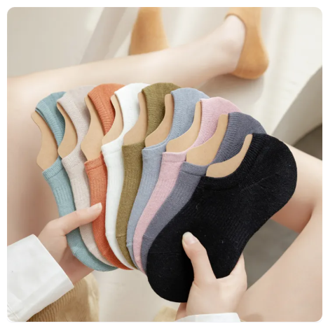 50% OFF 5 Pairs/Lot Women's Socks Summer New Solid Color Invisible Low Cut Socks Female Multipack Plain No Show Socks Anti-slip