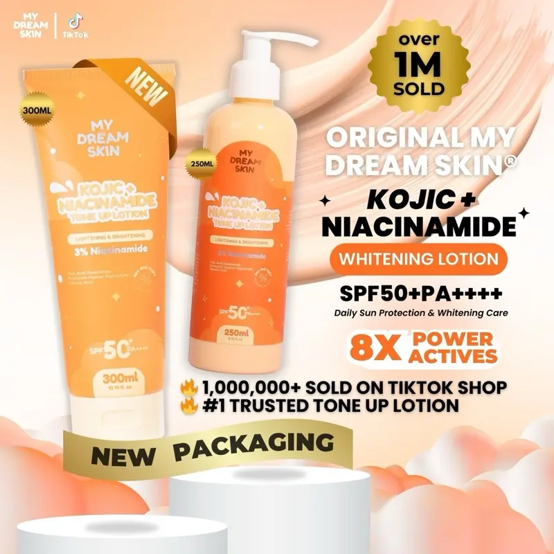 50% OFF ORIGINAL Kojic + Niacinamide Tone Up Lotion SPF50+ PA++++ | WHITENING + DARK SPOTS CARE | 1M+ Sold | Official Store | MY DREAM SKIN | ARBUTIN NIACINAMIDE LOTION |  CICA GLUTA LOTION