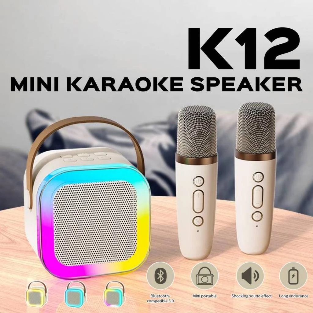 69% OFF ✅100% Meet K12 Home KTV Karaoke Machine Dual Microphone RGB Light Wireless Speaker for Kids