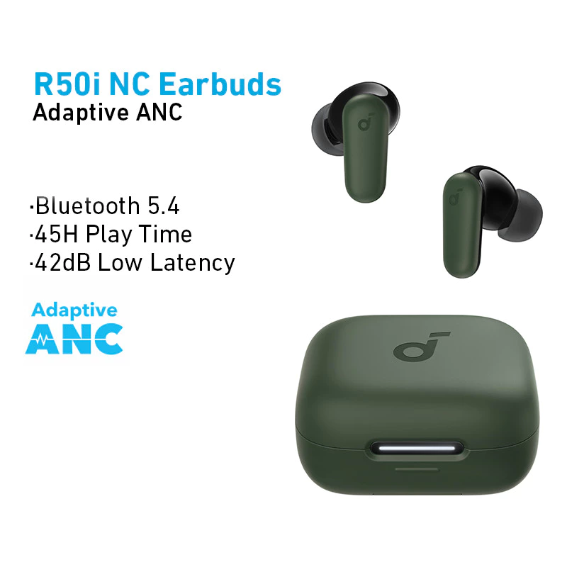 12% OFF 【Hot ANC earbuds】Anker soundcore R50i NC Earbuds Adaptive ANC Bluetooth 5.4 TWS 45H Long Play Time Headsets - A3959