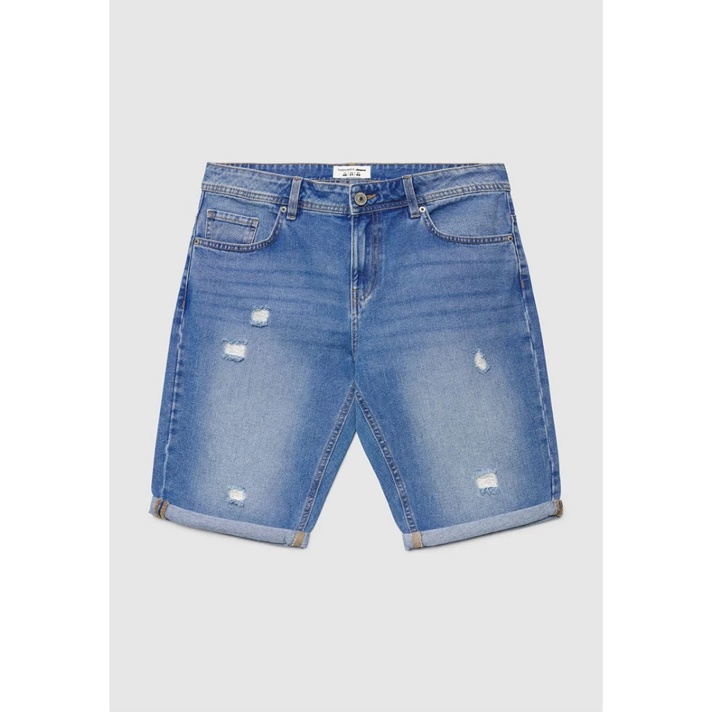 53% OFF Terranova Men's Ripped Cuffed Denim Shorts