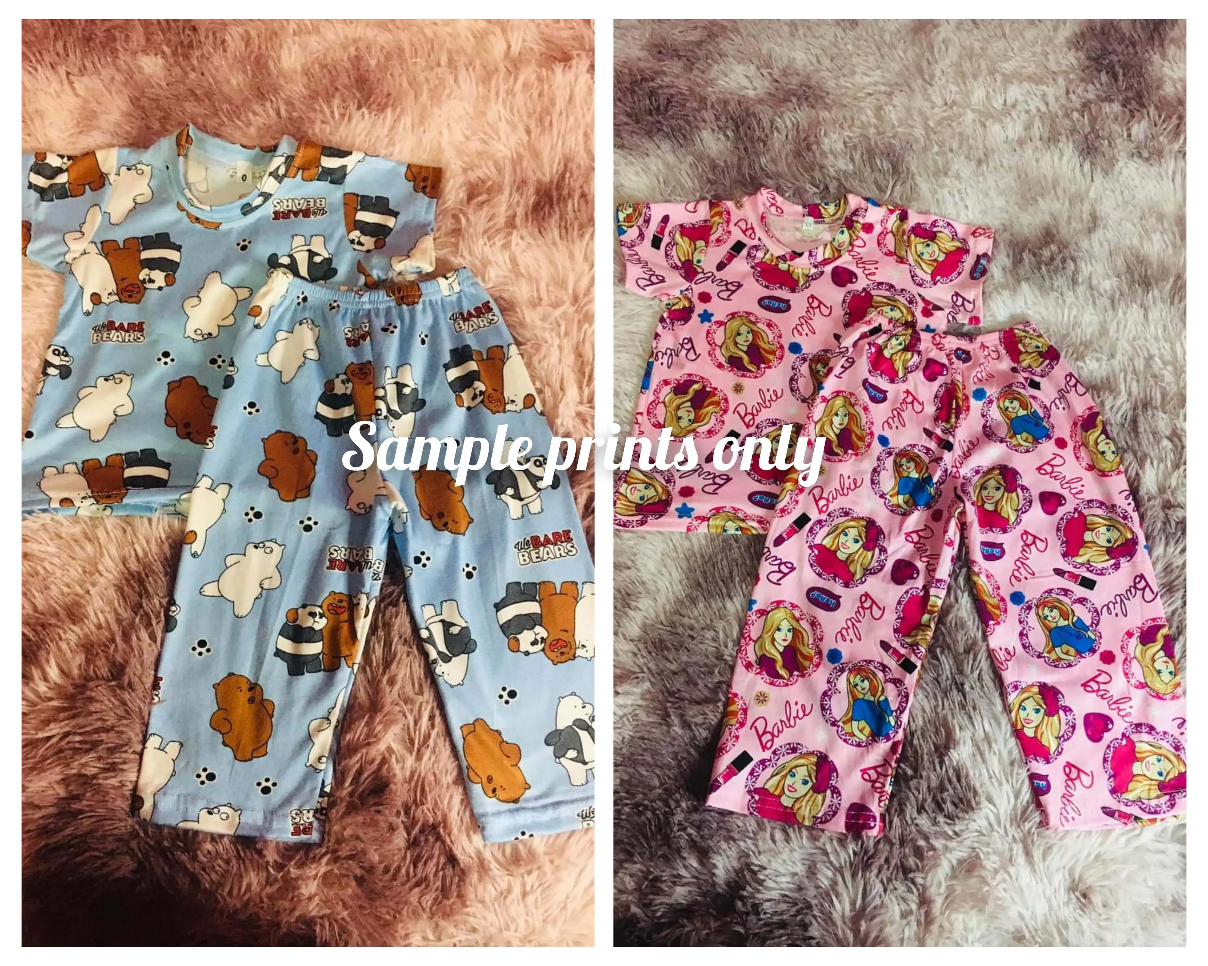 73% OFF DTC- 1 PAIR KIDS TSHIRT PAJAMA TERNO (random color and print)