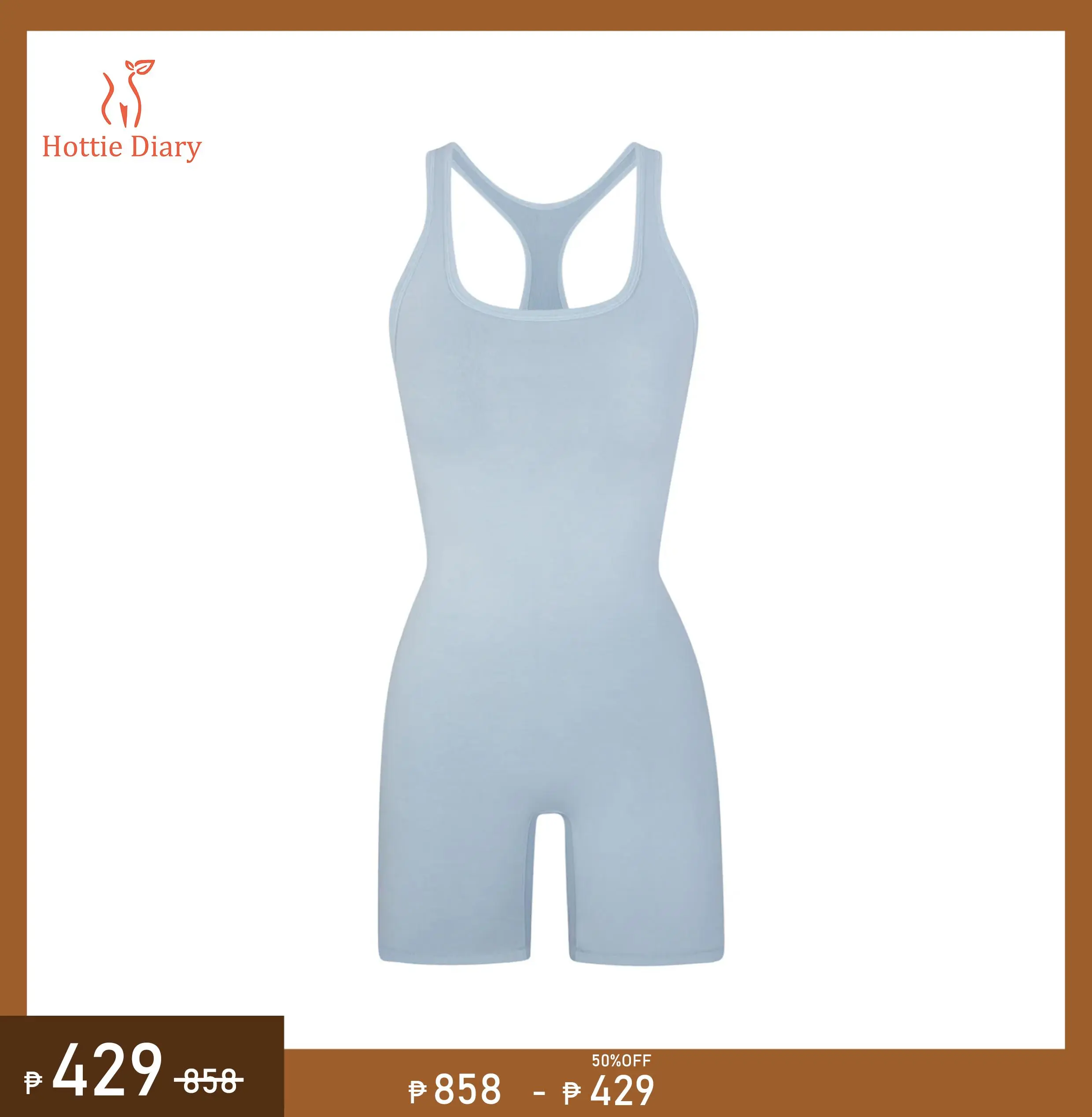 67% OFF [Hottie Diary] Women’s Seamless Bodysuit, Open Back Racerback One-Piece Activewear, Body Shaping Jumpsuit, Premium Stretchy Breathable Yoga Gym Outdoor Fitness Wear for Summer，Casual Body hugging Fitted Compression suit