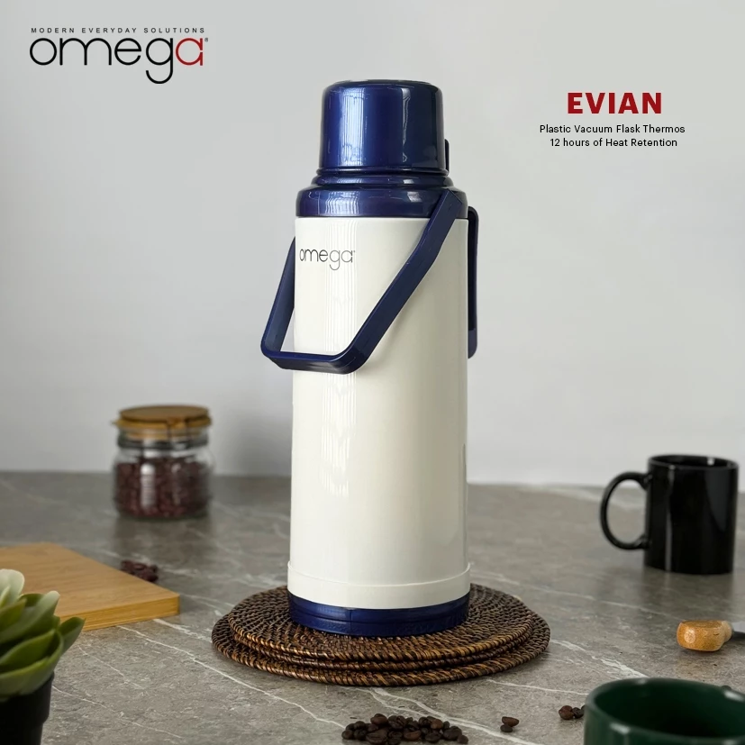20% OFF Omega Houseware Evian 2.2L Plastic Thermal Vacuum Flask I 12hr Heat Retention Thermal Thermo