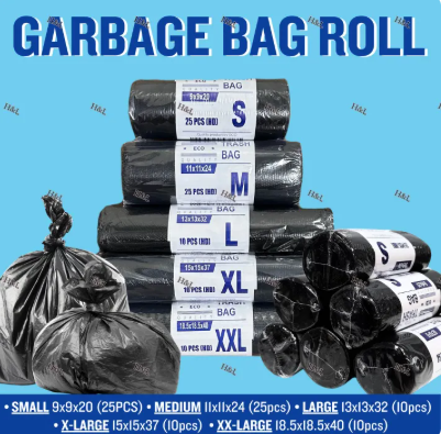 83% OFF Makapal Garbage Bag Garbage Roll in Small, Medium, Large, XL, XXL ,Size 25pcs / 10pcs