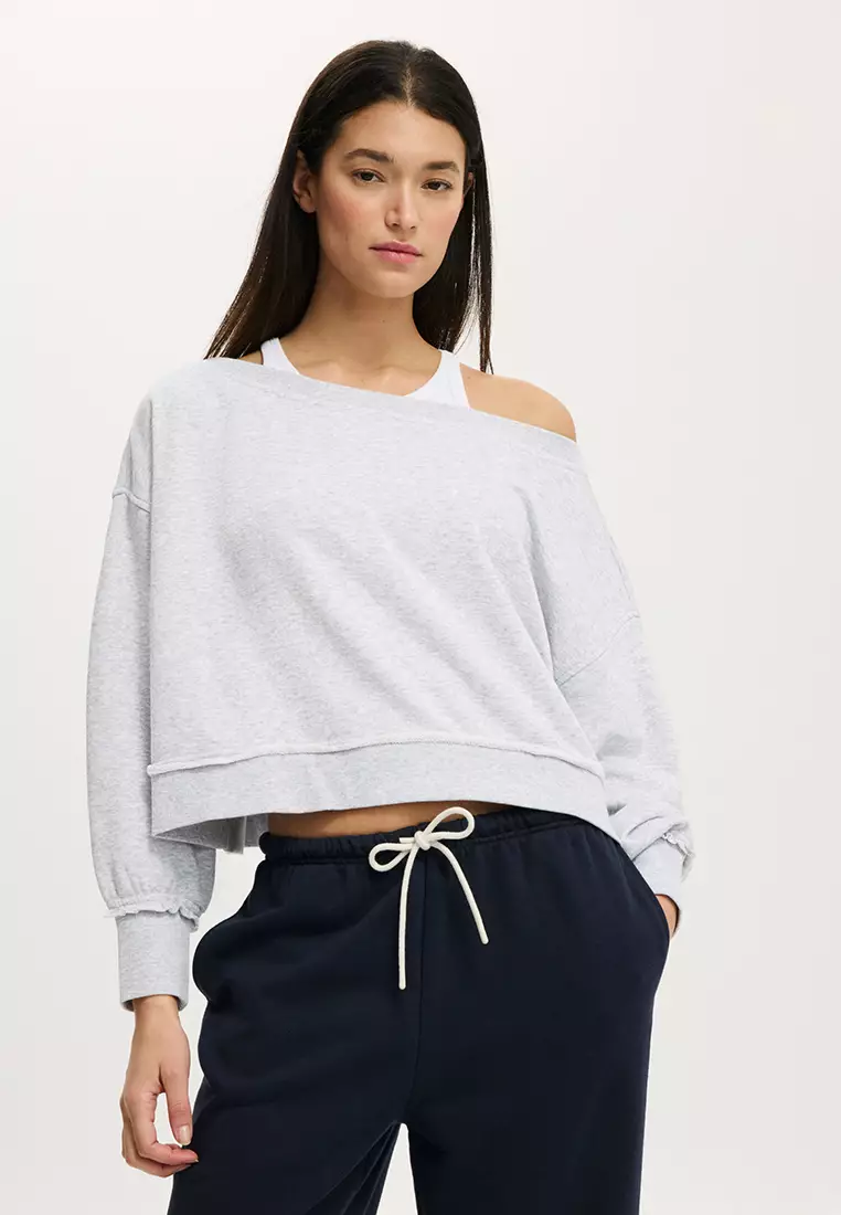 54% OFF Off Shoulder Sweatshirt