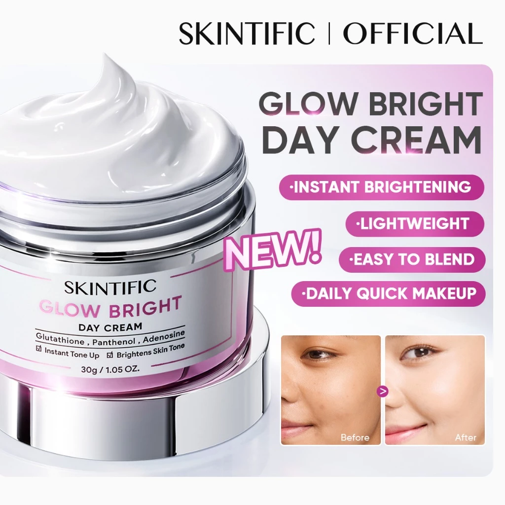 36% OFF [NEW LAUNCH] SKINTIFIC Glow Bright Day Cream Lazy CC Cream Hydrating Primer Lightweight Cushion