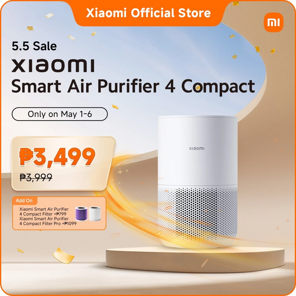 13% OFF Xiaomi Smart Air Purifier 4 Compact |1-year Warranty | Allergen removal | Low Noise | Smart control | Real-time air quality monitoring