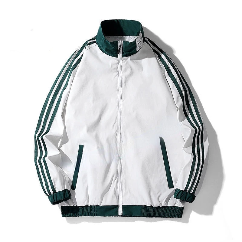 47% OFF Ready-stock New Men's Jacket Windbreaker Three-bar Stand Collar Jacket
