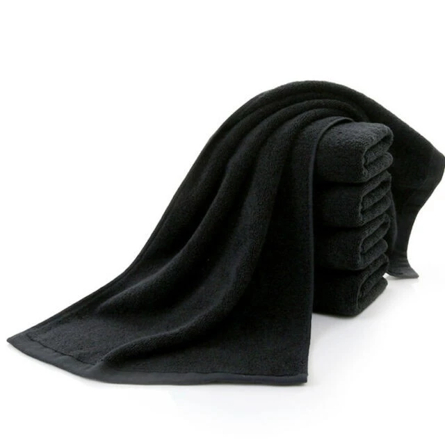 38% OFF Super Absorbent Soft Cotton Back Towel BLACK (30*70cm)