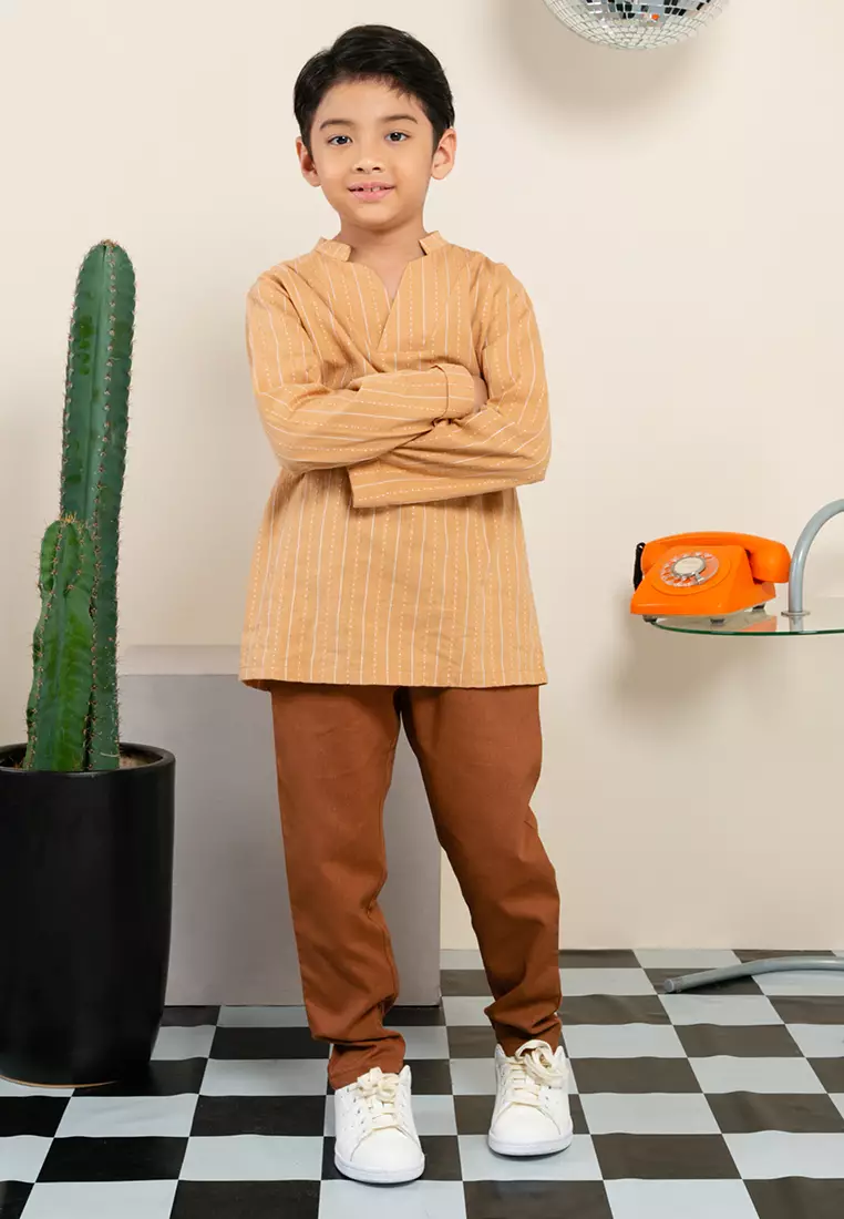 78% OFF Lubna Kids Cotton V-Neckline Baju Melayu Set