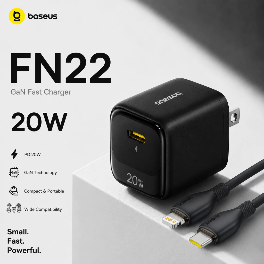 56% OFF 【24-Month Warranty】Baseus FN22 20W Fast Charger Portable Type-C PD Fast Charging For iPhone 14 13 12 Pro With Type-C to iP PD