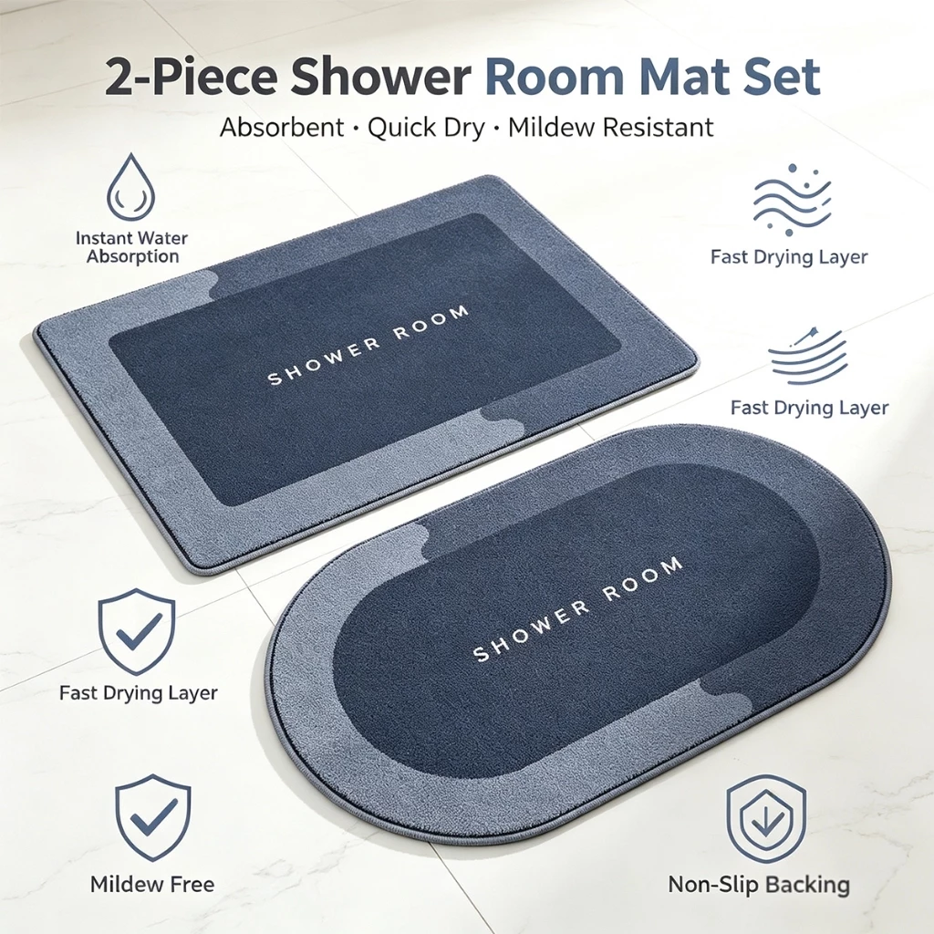 19% OFFBuy 1get1free Bath Mat Absorbent Non Slip Bathroom Rug Quick Drying Kitchen Door Mats Home Floor Mat