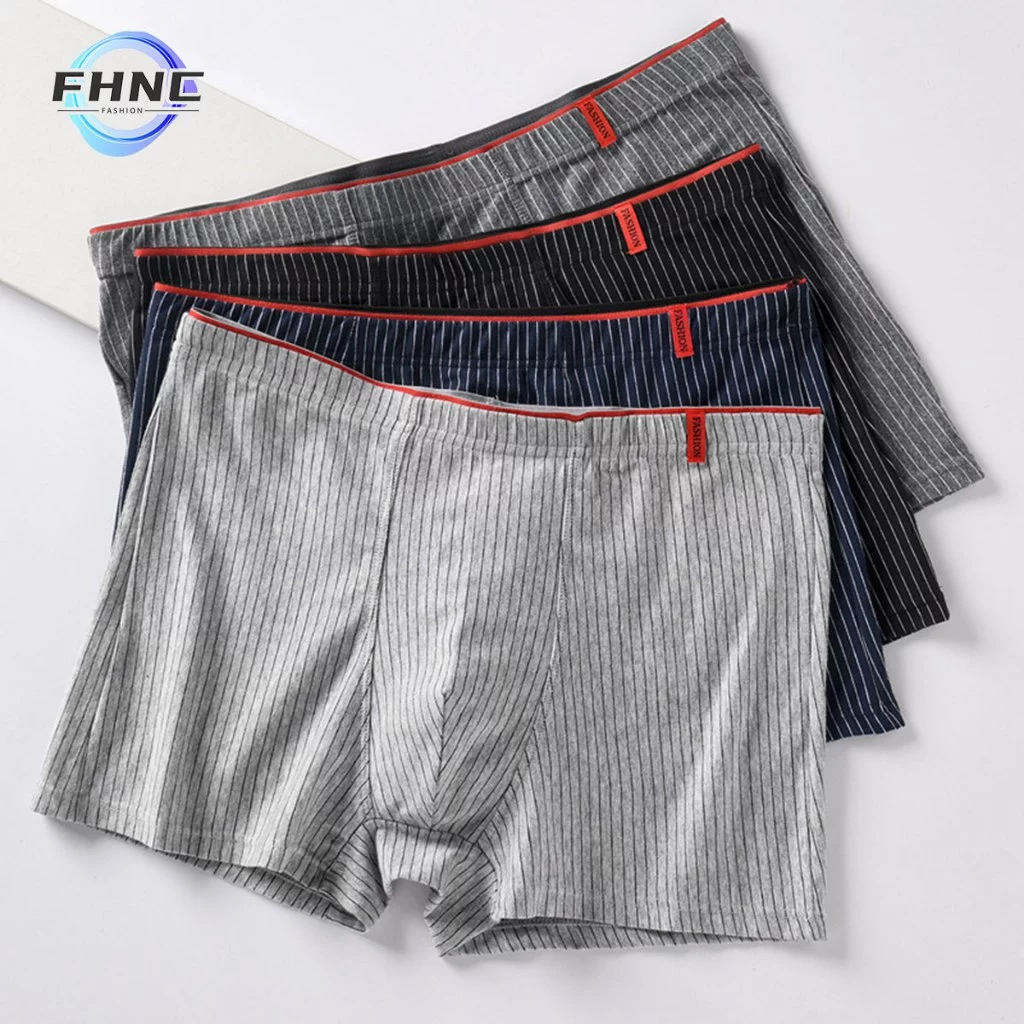 71% OFF 4-piece set of men's boxer briefs, comfortable, breathable, soft, fashionable Korean style stripes