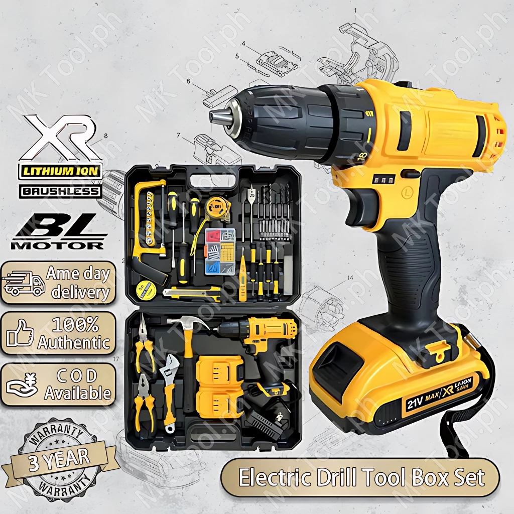 40% OFF 54 Pcs Cordless Electric Drill Tool Box Set For DIY Tools Set