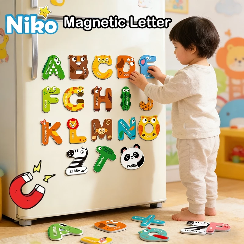 57% OFF NIKO Magnetic Alphabet ABC Letters Puzzle Toys Early Educational Toys Magnetic Fridge Stickers Set For Kids Boys Girls Gifts