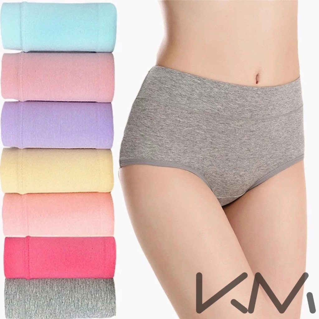 47% OFF 12Pcs/6Pcs Cotton Panties Medium Waist Tummy Control Elastic Design Elastic Women's underwear