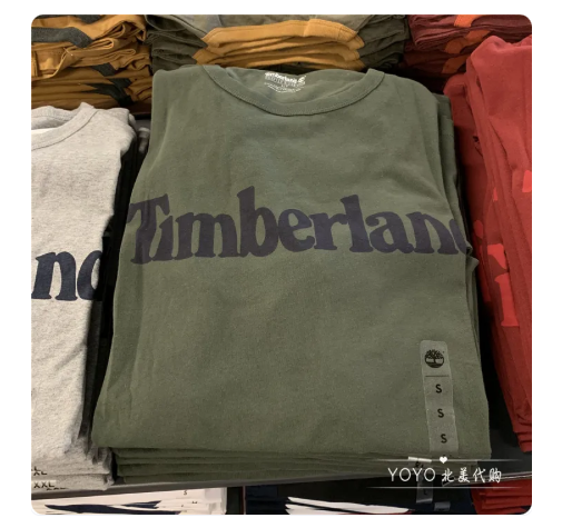 27% OFF Timberlands Men's Short Sleeved Round Neck T-shirt with Versatile Classic Letter Logo Print