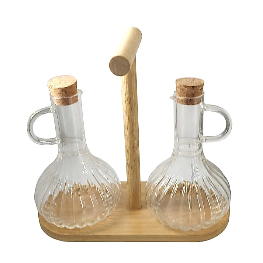 30% OFF Oil and Vinegar Set 300 ML With Wood Caddy