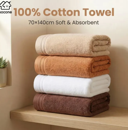 58% OFF Socone Bath towel 100% Long Staple Cotton 70x140cm 380g Absorbent Adult Infant Baby Beach Towel Larger and thicker 1PC ONLY