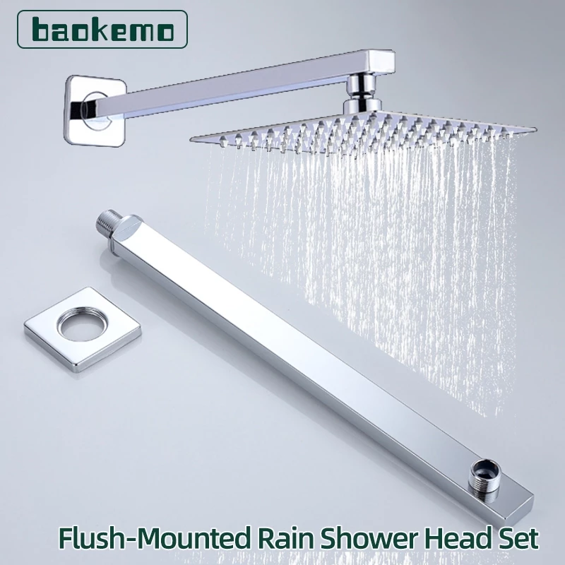 71% OFF Baokemo Stainless steel shower arm into the wall square concealed installation shower arm horizontal bar fixed seat shower head