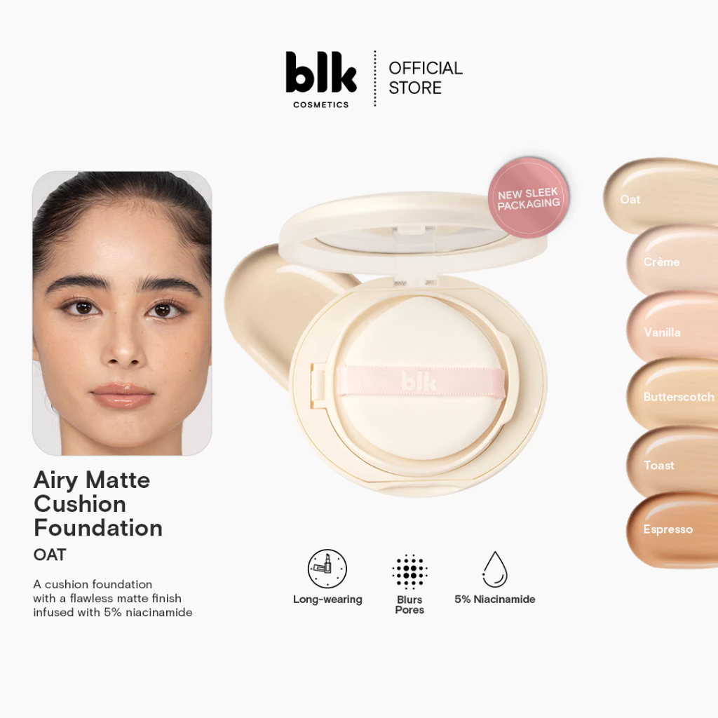 20% OFF blk cosmetics airy matte cushion foundation SPF15 5% niacinamide