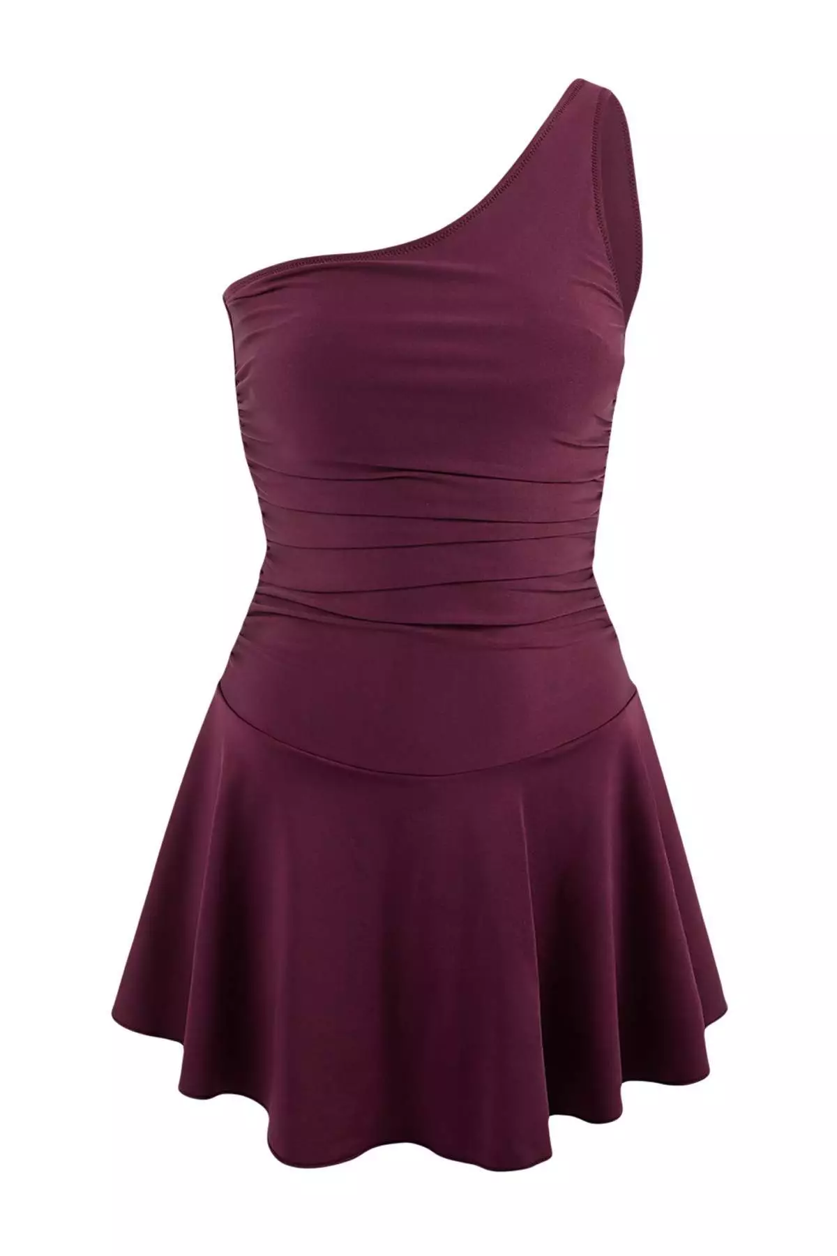 41% OFF Mürdüm One-Shoulder Covered Shorts Skirt Basic Swimsuit Tbess25Ma61