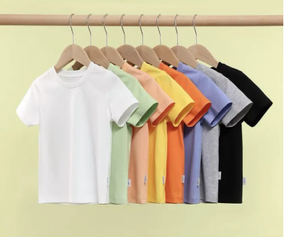 73% OFF Tshirt Plain For Kids Good Quality Cotton Spandex Stretchable Unisex (S, M , L , XL )