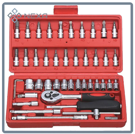 79% OFF NEXA 46pcs/set Tool Box Car Motorcycle Repair Set Hand Tools Home Service Motor Diy Kit