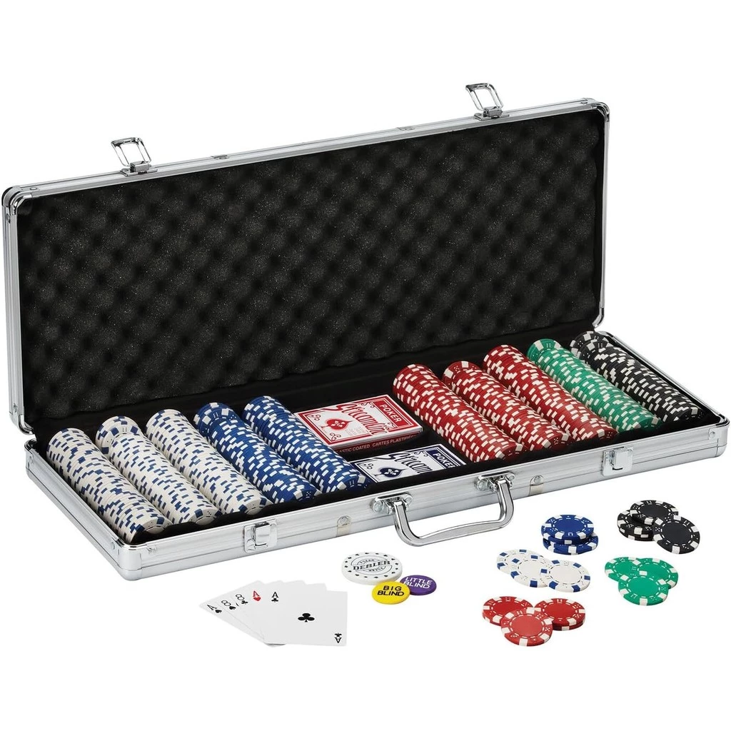 40% OFF poker chips 11.5 Gram Texas Hold 'em Claytec PokerSet with Aluminum Case, Striped Dice Chips mat