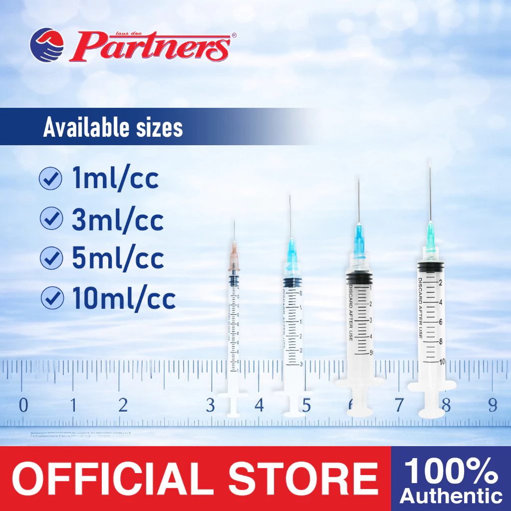 38% OFF PARTNERS Syringe 3 ml/cc Disposable - Luer Lock - 1 box
