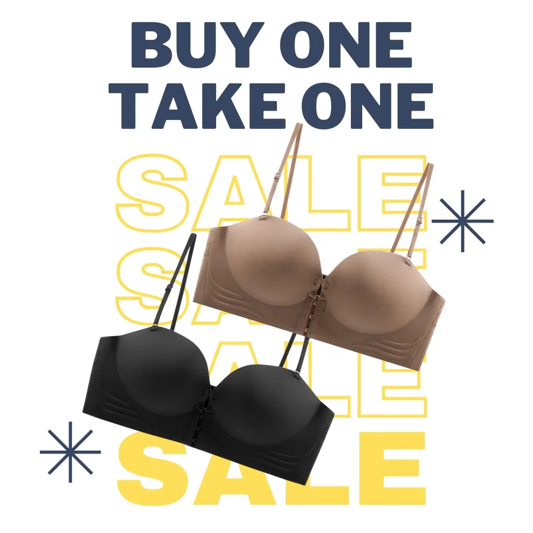 53% OFF BUY 1 TAKE 1 CAPIN solid color front slit wireless seamless push up bra