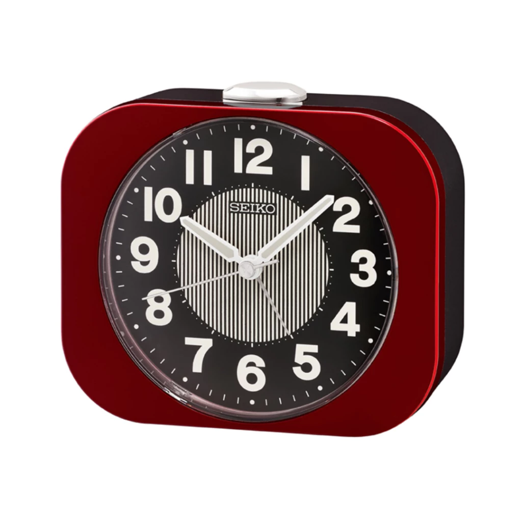 10% OFF Seiko Alarm Clock QHE206R White Dial Red Case 9.9cm