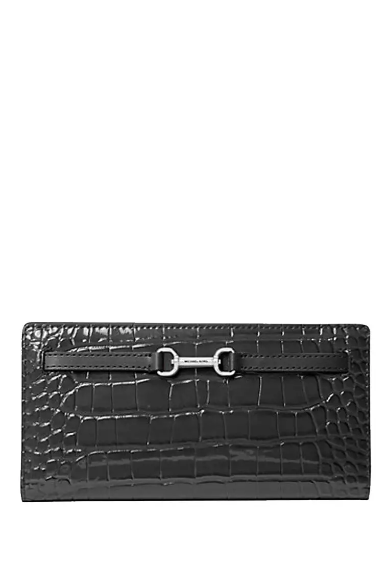 79% OFF Michael Kors Carson Large Crocodile Embossed Wallet
