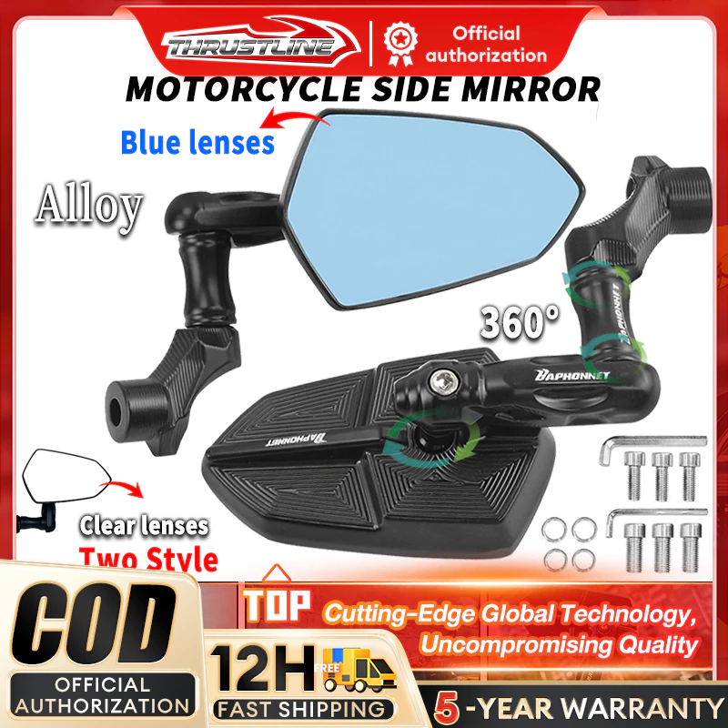 70% OFF ThrustLine Baphomet Motorcycle Side Mirror Full CNC Multi-adjustment Universal Bar End Side Mirror