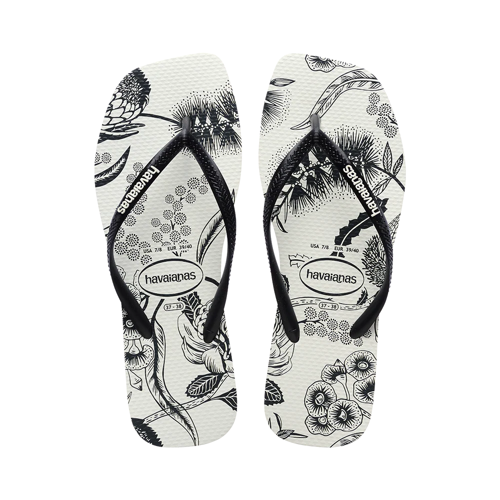 P450 OFF Havaianas Slim Square Flower Flip Flops