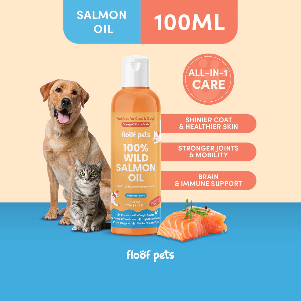 8% OFF Floof Pets 100% Wild Salmon Oil 100ml for Dogs & Cats | Rich in Omega-3, EPA Fatty Acids & DHA