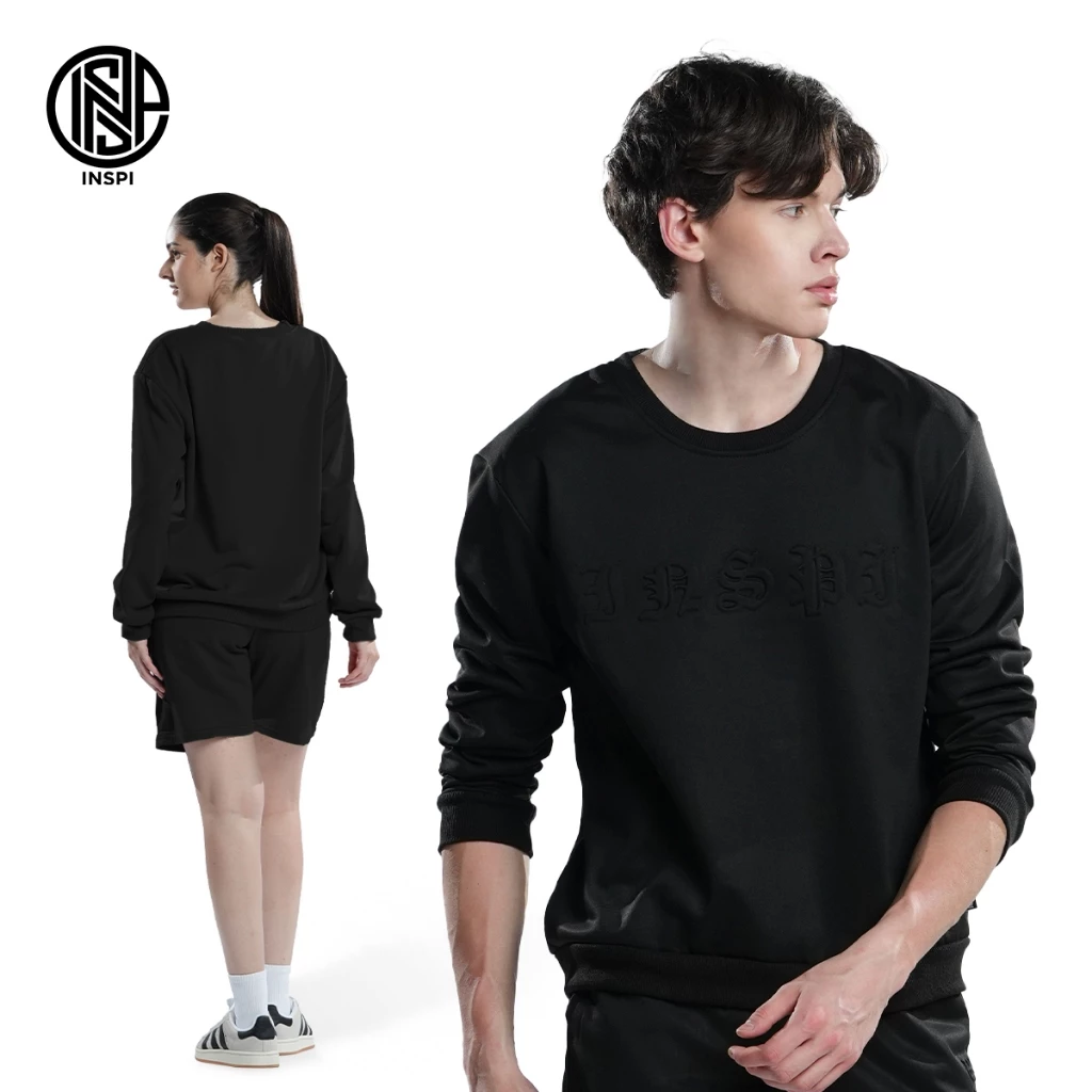 69% OFF INSPI Embossed Pullover Jacket For Men and Women Plain Long Sleeve Casual Korean Sweater Collection