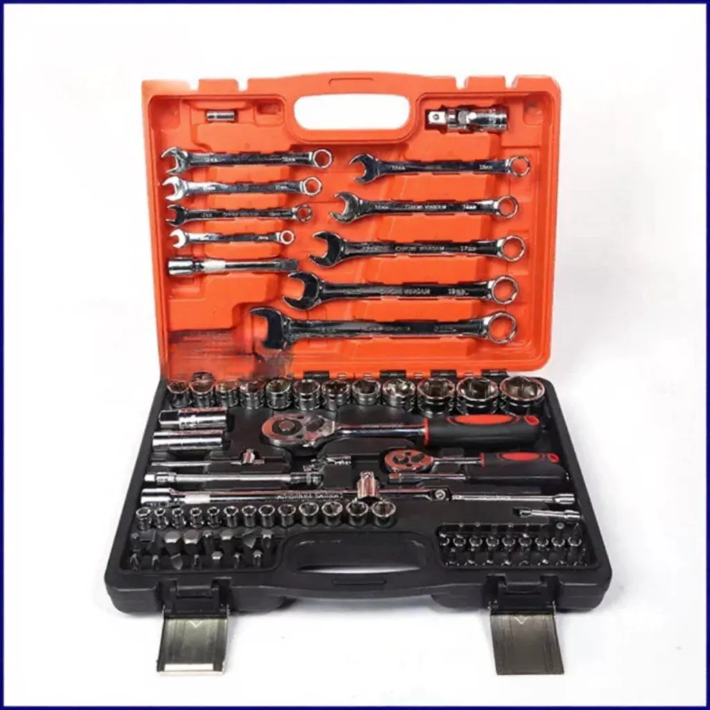 68% OFF 82 PCS Socket Wrench Tool Set - Durable Chrome Vanadium Steel for Car and Motorcycle Repair