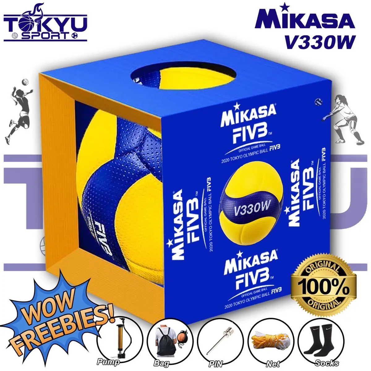 16% OFF Original v330w volleyball set with box size 5