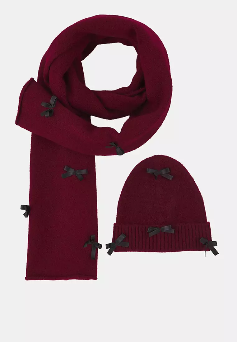 34% OFF Trendyol Soft Textured Ribbon Detailed 2-Piece Knitwear Scarf-Beret Set