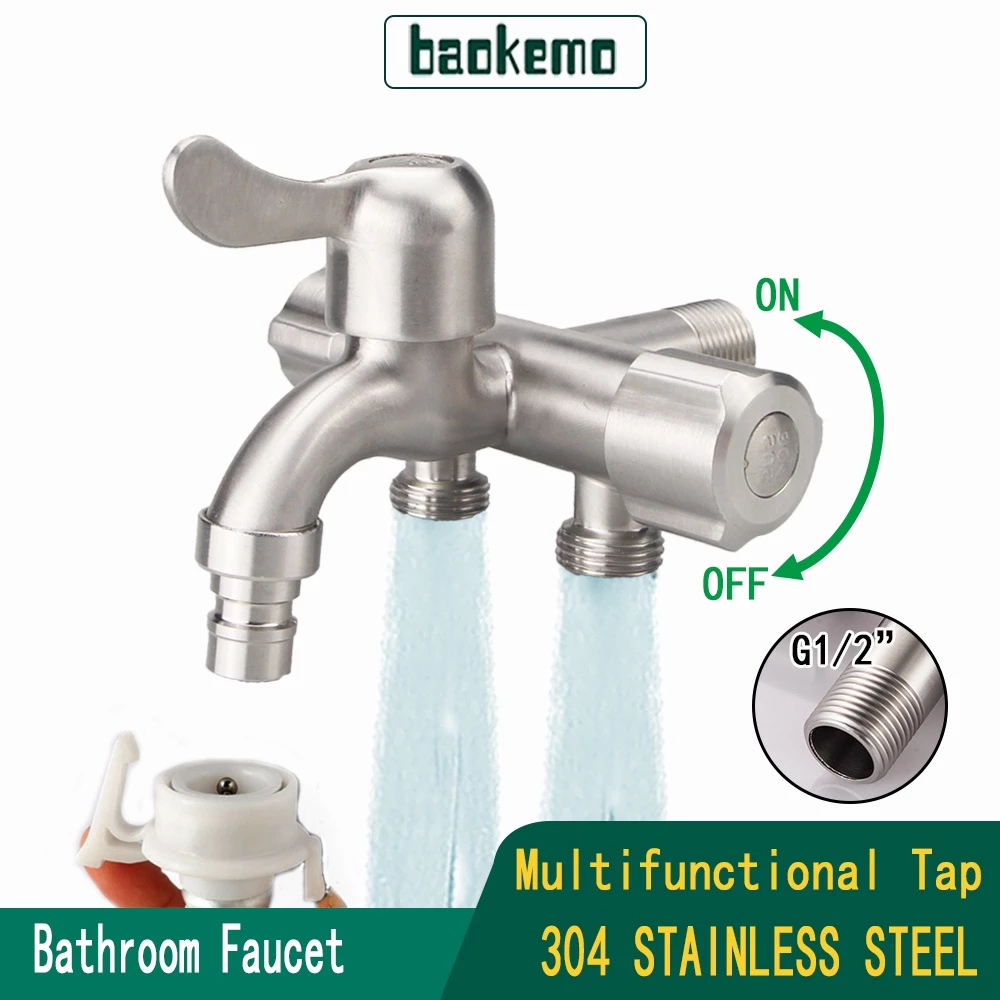 55% OFF Baokemo Bathroom Faucet Bkm1085 Stainless Steel One In Three Out 1 2 Inch