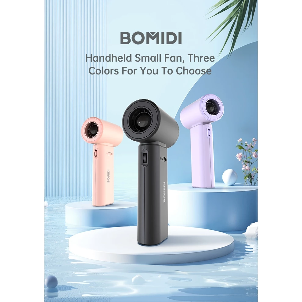 69% OFF BOMIDI Handheld Mini Fan MF02 with 100 Wind Speed ​​Settings
