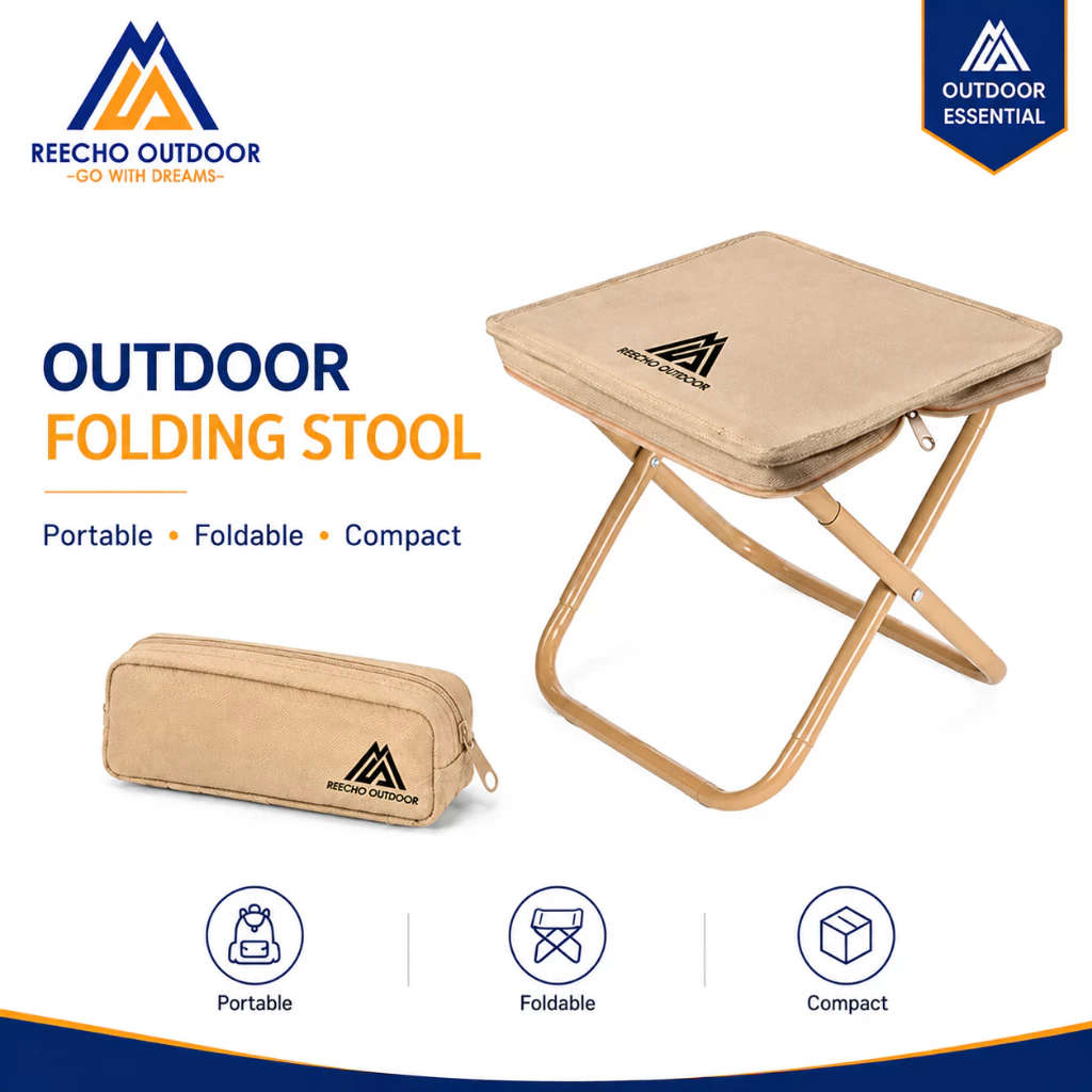 70% OFF 【REECHO OUTDOOR】Portable Folding Stool | Compact Lightweight Outdoor Chair for Camping, Fishing, Travel & Picnic