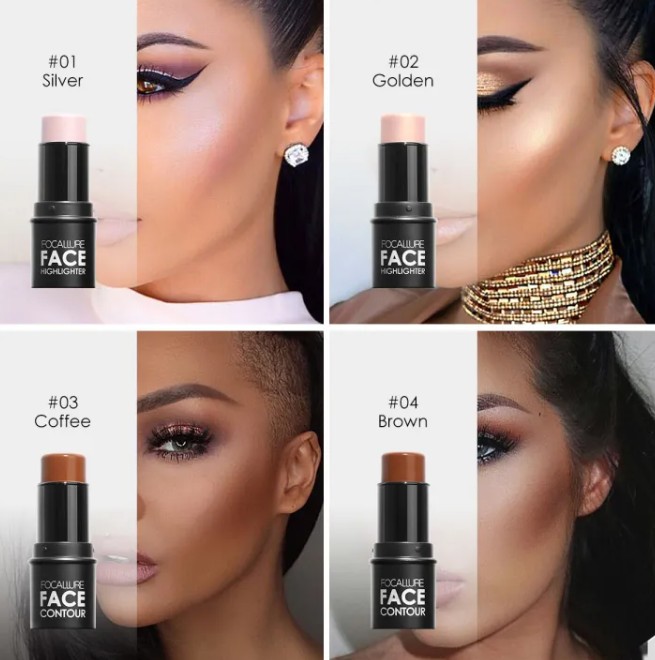 80%OFF FOCALLURE 4 colors Optional Brighten Bronzer Makeup Highlighter Repair Capacity Bar